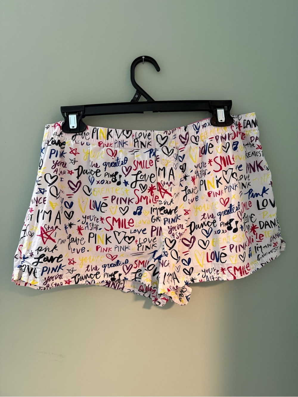 Victoria's Secret PINK Graphic Sleep Shorts - Graffiti and Rhinestone Y2K print - Picture 2 of 5